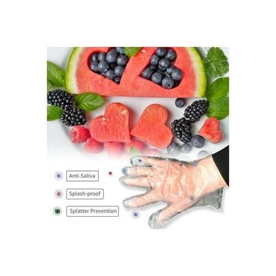 Pack Of 100 Disposable Plastic Gloves Clear 26x2x16centimeter