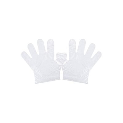 100-Piece Disposable Latex Hand Gloves Clear 25.4x2.5x13.4centimeter