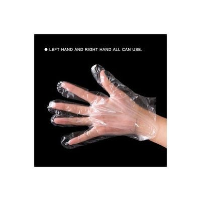 100-Piece Disposable Latex Hand Gloves Clear 25.4x2.5x13.4centimeter