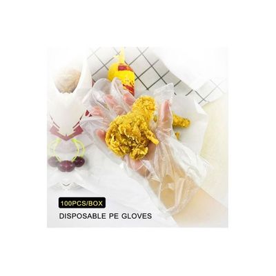 100-Piece Disposable Latex Hand Gloves Clear 25.4x2.5x13.4centimeter
