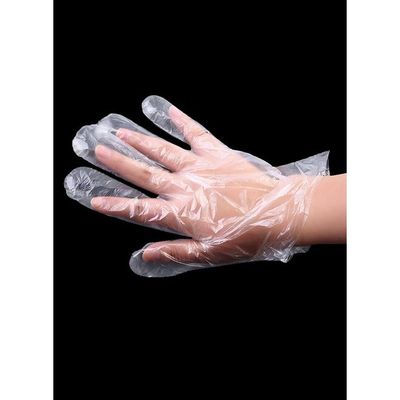 Plastic Disposable Gloves Clear/Blue/Silver