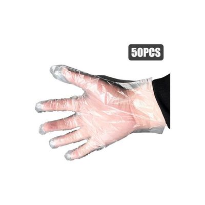 Pack Of 50 Disposable Plastic Gloves Clear