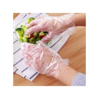 100-Piece Disposable Plastic Gloves Clear