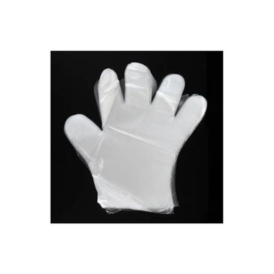 Pair of Disposable Plastic Gloves Clear L