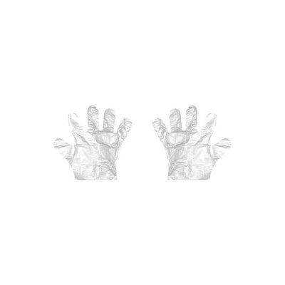 Pair of Disposable Plastic Gloves Clear L