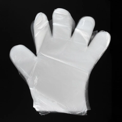 Pair of Disposable Plastic Gloves Clear L