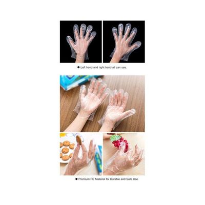 100-Piece Disposable Latex Hand Gloves Clear 24x1x17centimeter