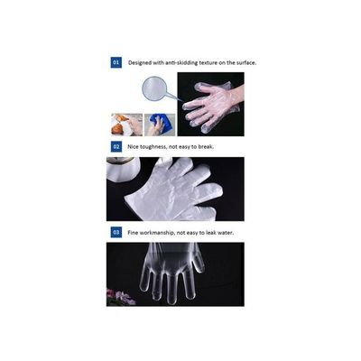 100-Piece Disposable Gloves Clear 15x3x13centimeter