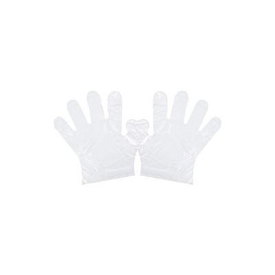 100-Piece Disposable Plastic Gloves Transparent