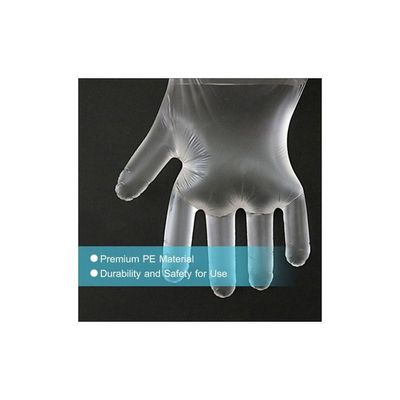 100-Piece Disposable Plastic Gloves Transparent