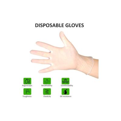 100-Piece Disposable Gloves Set Clear Medium