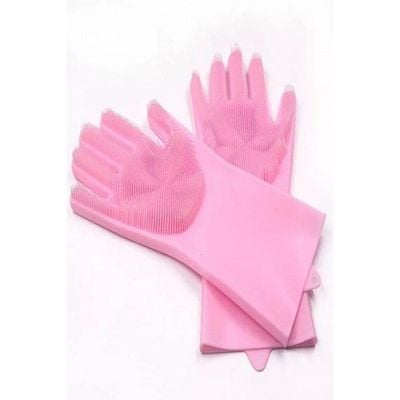 2-Piece Silicone Gloves Set Pink