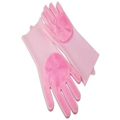 Waterproof Silicone Gloves Pink