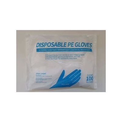 100-Piece Disposable Gloves Set Clear L