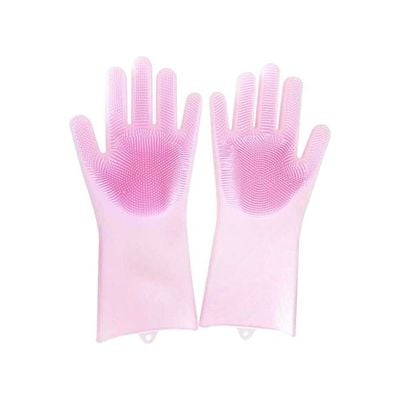 Silicone Dishwashing Gloves Pink 36ƒ”8ƒ”18centimeter