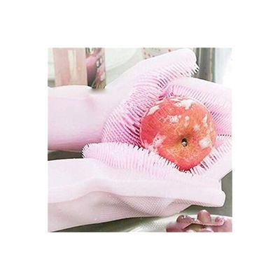 Silicone Dishwashing Gloves Pink 36ƒ”8ƒ”18centimeter