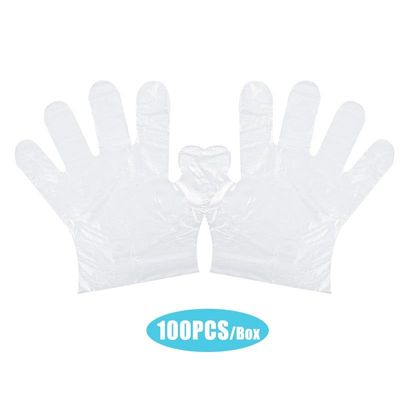 100-Piece Disposable PE Gloves Set White 24.5cm