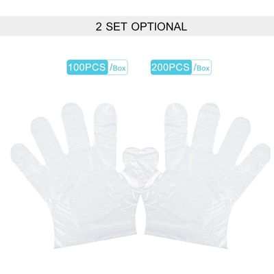 100-Piece Disposable PE Gloves Set White 24.5cm