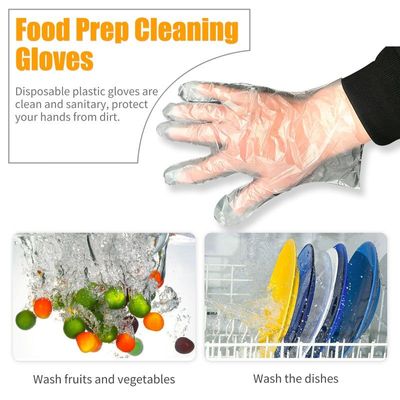 50-Piece Disposable PE Gloves Set White 26cm