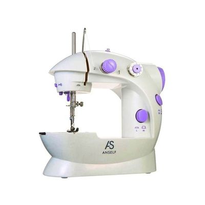 2-Speed Electric Sewing Machine With Light Foot Pedal H16669 White/Purple