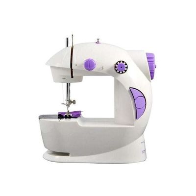Portable Sewing Machine White/Chrome/Purple 22x20x12centimeter FHSM-201 White/Chrome/Purple
