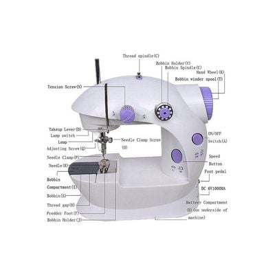 Portable Mini Sewing Machine White/Purple DLC-31121 White/Purple