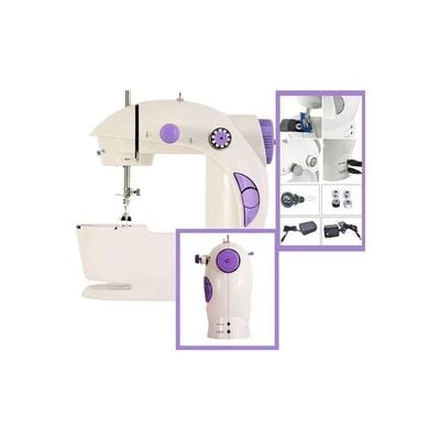 Portable Mini Sewing Machine 255.53431760.17 White/Purple