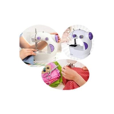 Portable Mini Sewing Machine 255.53431760.17 White/Purple