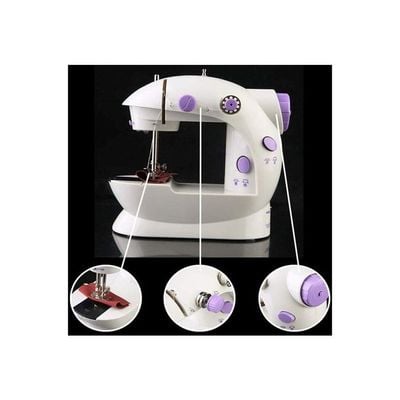 Portable Mini Sewing Machine 255.53431760.17 White/Purple