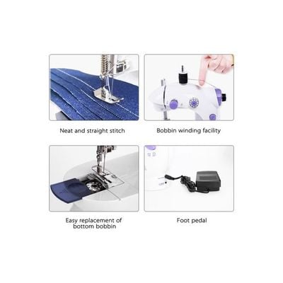 Mini Portable Handheld Sewing Machine White/Purple H32324UK White/Purple