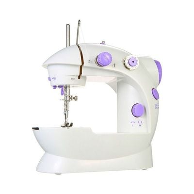 Mini Portable Electric Sewing Machine White/Purple