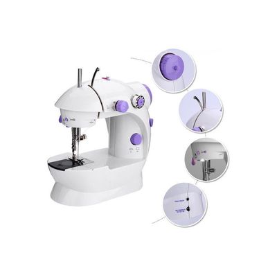 Mini Portable Electric Sewing Machine White/Purple