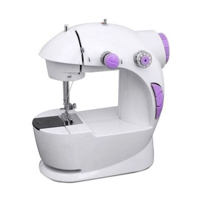 Mini Portable Electric Operated Sewing Machine 255.68580235.17 White/Purple/Silver