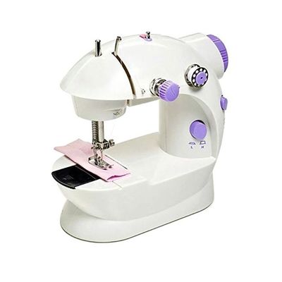 Mini Portable Electric Operated Sewing Machine 255.68580235.17 White/Purple/Silver