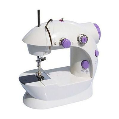 Mini Portable Electric Operated Sewing Machine 255.07088412.17 White/Purple/Silver