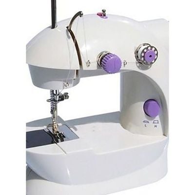 Mini Portable Electric Operated Sewing Machine 255.07088412.17 White/Purple/Silver