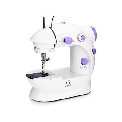 Dual Speed Adjustment Sewing Machine With Light Foot Pedal White 0.951kg H16669 White