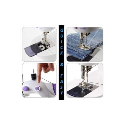 Portable Mini Sewing Machine HHE-7752 White/Purple