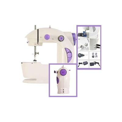 Portable Mini Sewing Machine HHE-7752 White/Purple