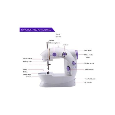 Portable Mini Sewing Machine White/Purple