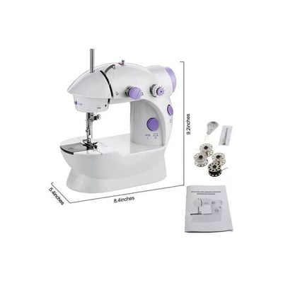 Portable Dual Speed Mini Sewing Machine H32520-UK White/Purple