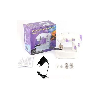 Portable Mini Sewing Machine White/Purple