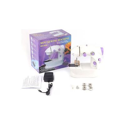 Portable Mini Sewing Machine White/Purple