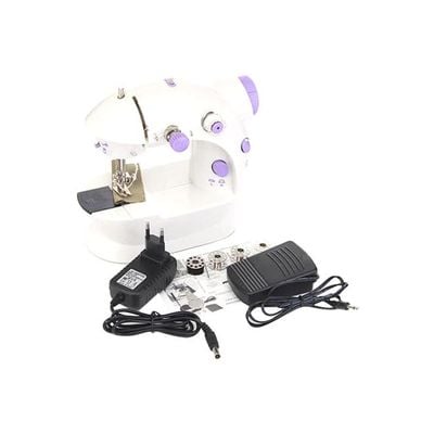 Portable Mini Sewing Machine SM-202A White/Purple