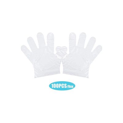100-Piece Disposable PE Gloves Set Clear