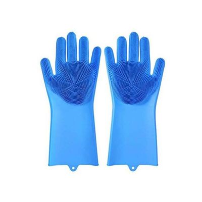 2-Piece Silicone Glove Set Blue