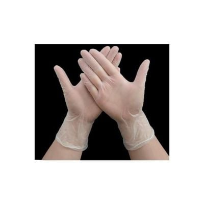 100-Piece Disposable Plastic Gloves Clear S