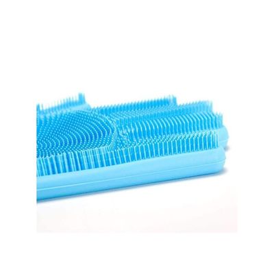 Magic Silicone Gloves With Wash Scrubber Blue 13.6 x 6.1inch