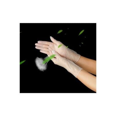 100-Piece Disposable Plastic Gloves Clear L