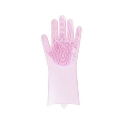 2-Piece Silicone Dishwashing Gloves Pink